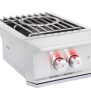 Blaze Professional LUX Built-In Gas High Performance Power Burner w/ Wok Ring & Stainless Steel Lid - BLZ-PROPB