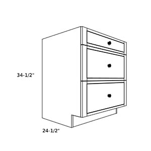 3DB12----12" wide Base 3 Drawer Cabinet