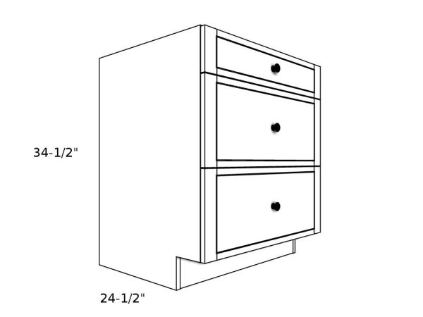 3DB12----12" wide Base 3 Drawer Cabinet