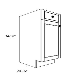 B12D1----12" wide Base 1 Door 1 Drawer Cabinet