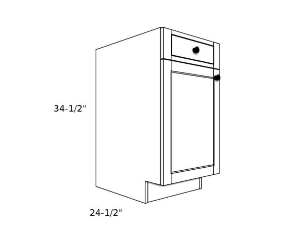 B12D1----12" wide Base 1 Door 1 Drawer Cabinet