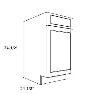 B21D1-DTPO----21" wide Base 1 Door 1 Drawer w/ Double Trash Pullout Cabinet