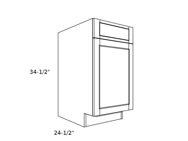 B21D1-DTPO----21" wide Base 1 Door 1 Drawer w/ Double Trash Pullout Cabinet