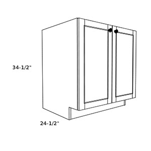 B36FH-24 High with Lid----36 in. wide Base 2 Doors Cabinet