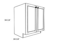 B36FH-24 High with Lid----36 in. wide Base 2 Doors Cabinet