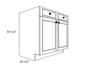 B30----30" wide Base 2 Doors 2 Drawer Cabinet