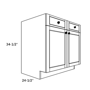 B30----30" wide Base 2 Doors 2 Drawer Cabinet