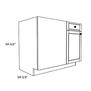 B36BL----36" wide Blind Corner Base LH Cabinet