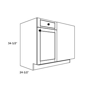 B39BR----39" wide Blind Corner Base RH Cabinet