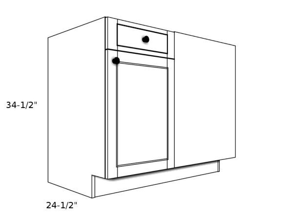 B39BR----39" wide Blind Corner Base RH Cabinet