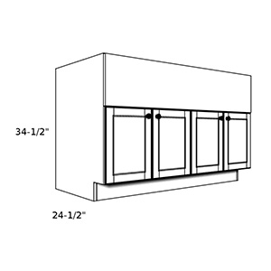 GB6027----60" wide Grill Base 4 Door Cabinet