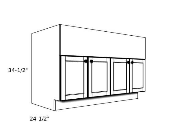 GB6027----60" wide Grill Base 4 Door Cabinet