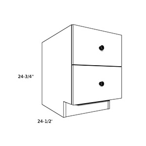 PB12-D2----12" wide Pedestal Base 2 Drawer Cabinet