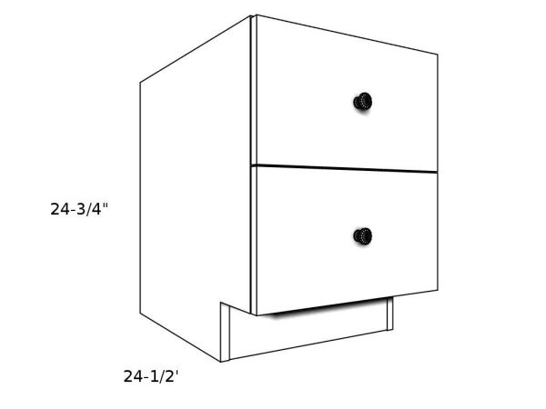 PB12-D2----12" wide Pedestal Base 2 Drawer Cabinet