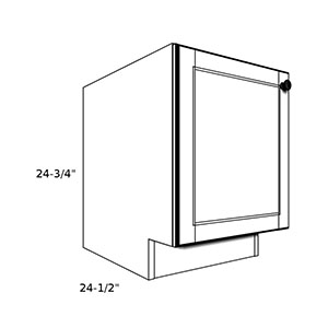 PB09----09" wide Pedestal Base 1 Door Cabinet