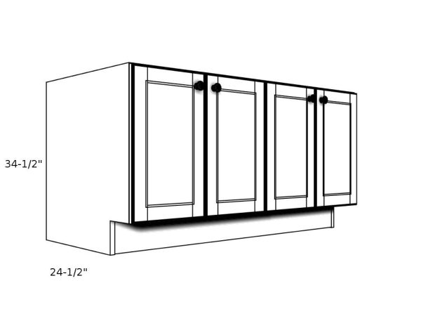 PB45----45" wide Pedestal Base 4 Door Cabinet