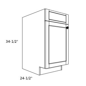 SB15----15" wide Sink Base 1 Door Cabinet