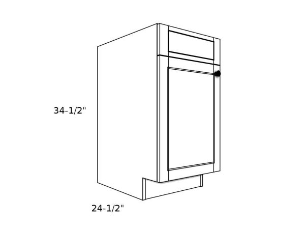 SB15----15" wide Sink Base 1 Door Cabinet