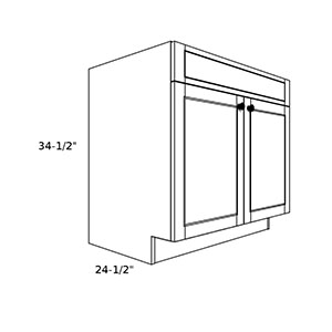 SB24----24" wide Sink Base 2 Door Cabinet