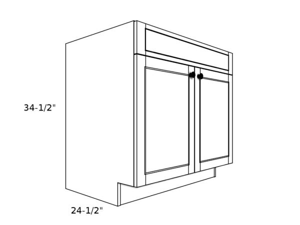 SB24----24" wide Sink Base 2 Door Cabinet