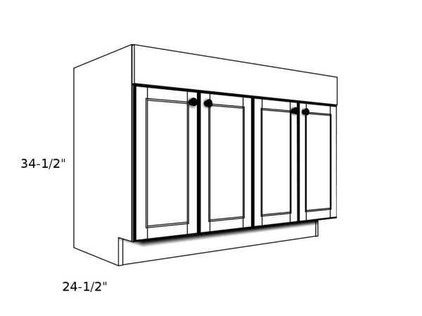 SB45----45" wide Sink Base 4 Door Cabinet