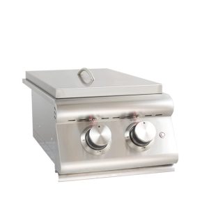 Blaze LTE Built-In Gas Stainless Steel Double Side Burner With Lid - BLZ-SB2LTE