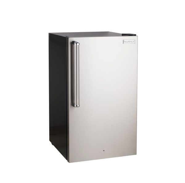 Fire Magic 20-Inch 4.0 Cu. Ft. Premium Left Hinge Compact Refrigerator - Stainless Steel Door / Black Cabinet - 3598