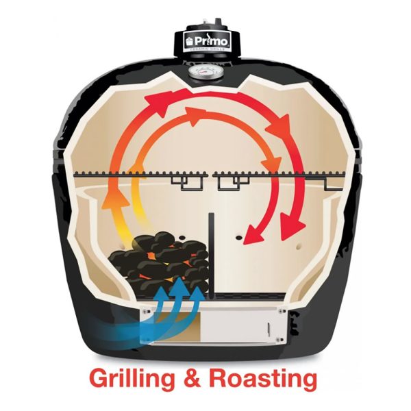 Primo Oval XL 400 Ceramic Kamado Grill With Stainless Steel Grates - PGCXLH