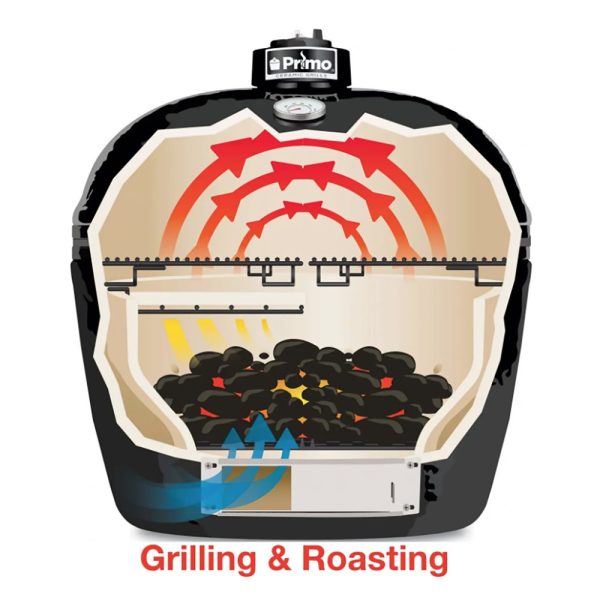 Primo Oval XL 400 Ceramic Kamado Grill With Stainless Steel Grates - PGCXLH